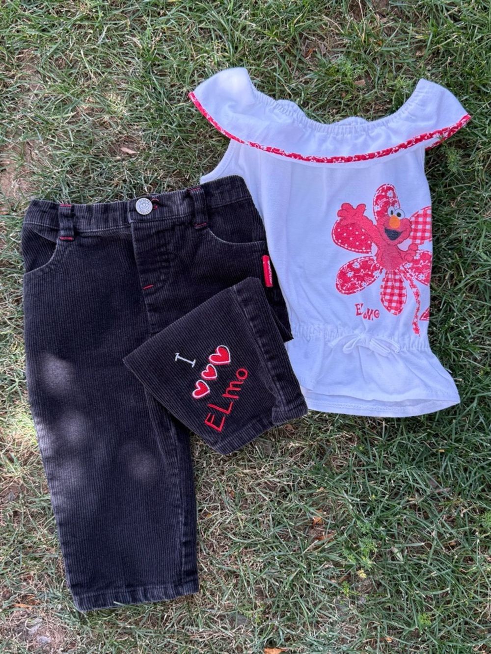 Y2K Sesame Street Elmo 2 Piece Set 12m